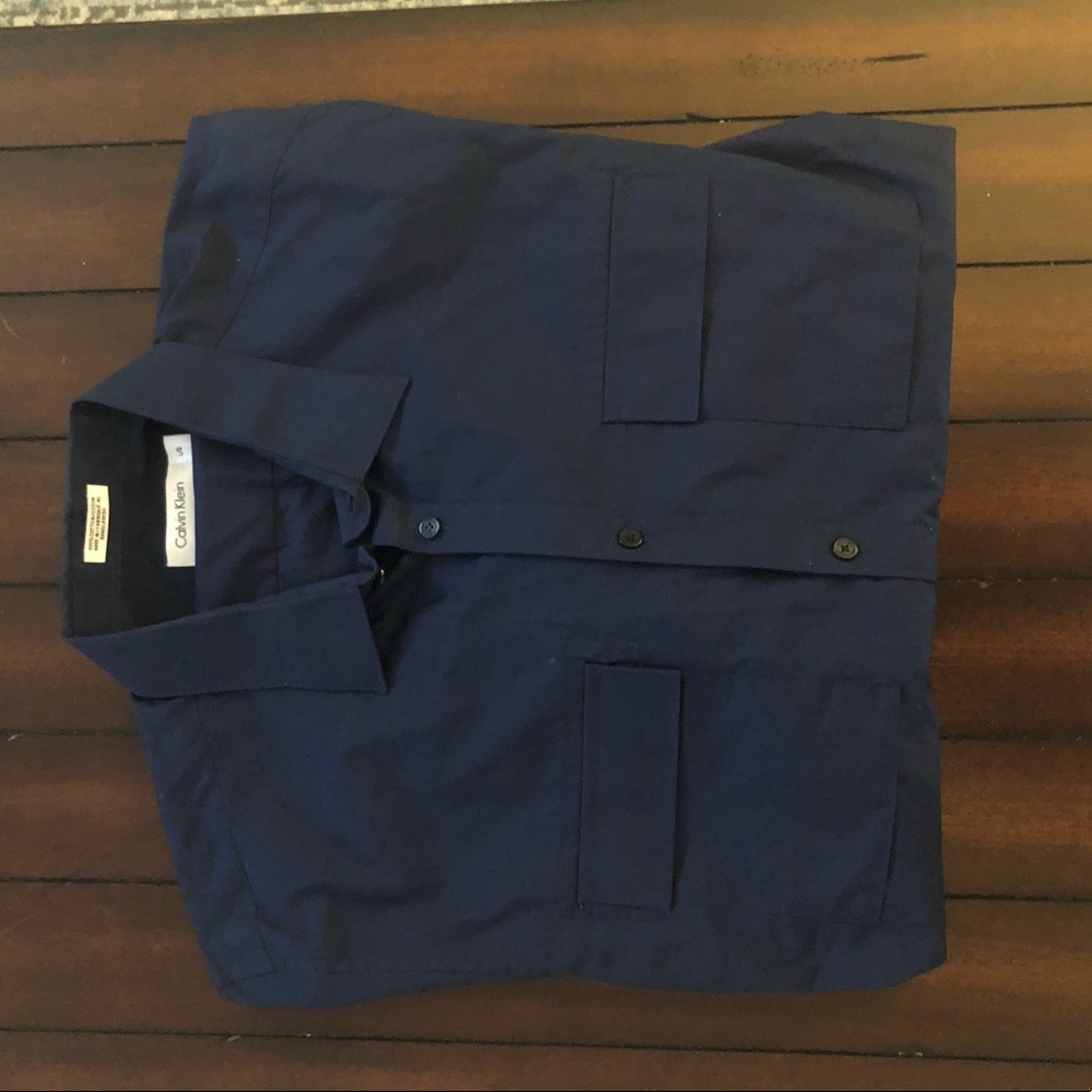 Casual navy button down